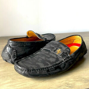 Henry Ferrara, Stallion, black faux leather driving shoe loafer, size 13, EUC